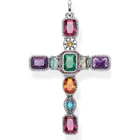 Thomas Sabo Kettenanhänger Kreuz farbige Steine PE859-294-7