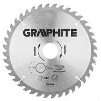 Graphite Widia Kreissaegeblatt 180 x 30 mm, 40 Zähne zum Schneiden von Holz und Holzwerkstoffen wie Sperrholz, Spanplatten, MDF.