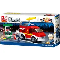 Sluban 0623 - Feuerwehr Einsatzfahrzeug und Tanksäule -