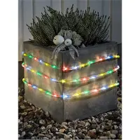 Konstsmide - LED Lichterschlauch, 9m, mit Lichtsensor und 6h und 9h Timer, 144 bunte Dioden, batteriebetrieben, Außen (IP44), 4 x D 1.5V (exkl.)