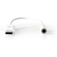 Nedis USB-Adapter | USB 3.1 | USB-C Stecker | 3.5 mm Buchse | 0.15 m | rund | Vernickelt | PVC | Weiss | Verpackung mit Sichtfenster NE550702985