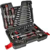 Top Tools Werkzeugsatz 73-teilig, 1/4 Zoll und 3/8 Zoll, mit Ratsche und Schraubendrehern im Kunststoffkoffer