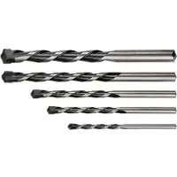Graphite Betonbohrer, 5-er Set, hartmetallbestückt, 4 x 75, 5 x 100, 6 x 100, 8 x120, 10 x 120 mm