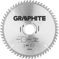 Graphite Widia Kreissaegeblatt 180 x 30 mm, 60 Zähne zum Schneiden von Holz und Holzwerkstoffen wie Sperrholz, Spanplatten, MDF.
