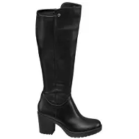 Graceland Weitschaftstiefel Schwarz, Damen, Größe: 38W, Material: PU/Nylex - Weitschaftstiefel Schwarz, Damen, Größe: 38W, Material: PU/Nylex - woman - Schwarz
