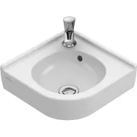 Villeroy & Boch Eck-Handwaschbecken O.NOVO 320 mm Schenkellänge, mit 1 Hahnloch mit Überlauf weiß