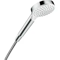 Hansgrohe Crometta, Handduschbrause mit Kopf, Chrom, Weiß, Wand