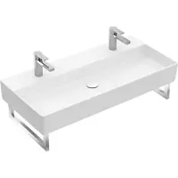 Villeroy & Boch V&B Waschtisch Memento 2.0 100x47cm, 2xHahnloch, m ÜL, st. wh. C+