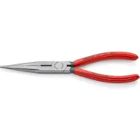 Knipex Flachrundzange DIN ISO 5745 Länge 200mm mit Schneide gerade Chrom Kunststoff-Überzogen - 26 13 200