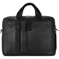 Piquadro Pulse Doppelgriff-Aktentasche mit Flaschen und Schirmhalter black CA1903P15/N