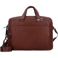 Piquadro Black Square Portfolio Computer Briefcase with iPad Compartment tobacco