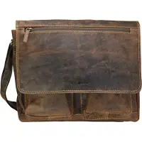 Green Burry GREENBURRY Businesstasche Laptoptasche mit Laptopfach Vintage Business Bag Brown braun