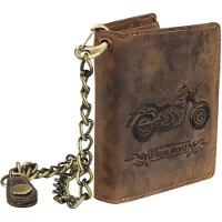 Green Burry Greenburry Geldbörse BIKER Bikerbörse Leder braun Börse mit Kette Kettenbörse