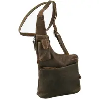 Greenland Nature Leder Umhängetasche Schultertasche Westcoast Bodybag Brown braun