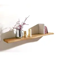 DELIFE Wandregal Live-Edge 100 cm Akazie Natur Baumkante massiv