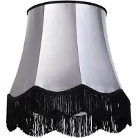 QAZQA Seidenlampenschirm schwarz mit grau 45 cm - Granny