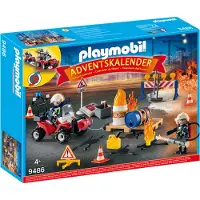 Playmobil , Adventskalender "Feuerwehreinsatz auf der Baustelle", 9486