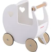 Moover Dänischer Designer Holz-Puppenwagen (weiß) / dolls pram white