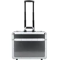 Juscha Alu-Pilotenkoffer, mit Tragegriff, mit Laptopfach, Aluminium, silber