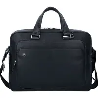 Piquadro Black Square Portfolio Computer Briefcase with iPad Compartment black