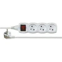 Solight extension cord, 3 sockets, white, 10m