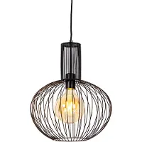 QAZQA Design Hängelampe schwarz - Wire Bake
