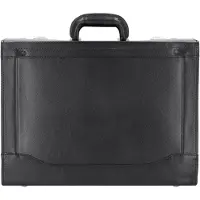 Alassio Jüscha Pilotenkoffer ANCONA mit Laptopfach und Hängeregistervorrichtung schwarz Leder 45042