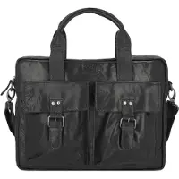 Pride And Soul Aktentasche Leder 40 cm Laptopfach Pride&Soul Schwarz