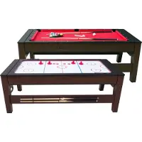 Cougar Reverso Billard & Airhockey Tisch 6ft in Braun / Rot | Höhenverstellbarer Airhockeytisch & Billardtisch 2in1 inkl. Zubehör | Tischbillard für Kinder und Erwachsene für Zuhause