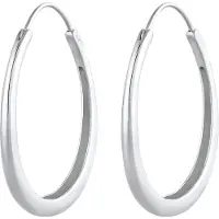 Elli Ohrringe Basic Creolen Hänger Oval Geo Trend 925 Silber Elli Silber
