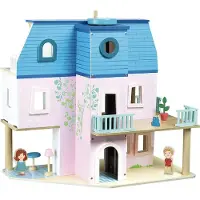 Vilac Mein erstes Puppenhaus 50x45x28 cm mit manuellem Aufzug und 12 Zubehörteilen