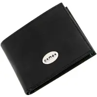 OXMOX Leder Geldbörse Leather Pocketbörse Pure Metal Round Black schwarz
