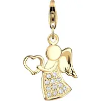Nenalina Charm Anhänger Engel Glücksbringer Zirkonia 925 Silber Nenalina Gold