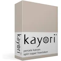 Kayori Split Topper Spannbettlaken Shizu Sand (Perkal)-180 x 200 cm