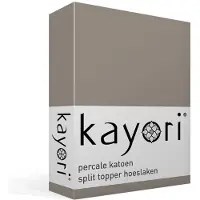 Kayori Split Topper Spannbettlaken Shizu Taupe (Perkal)-180 x 210/220 cm