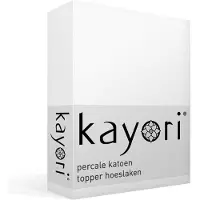 Kayori Topper Spannbettlaken Shizu Weiß (Perkal)-180 x 210/220 cm