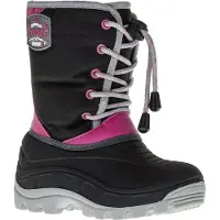 Winter-Grip Schneestiefel Northern Hiker Schwarz Grau Rosa Kinder-Schuhgröße 33 - 34