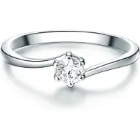 Trilani Ring - Sterling Silber Ring Zirkonia - Gr. 54 - in Silber - für Damen