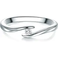 Trilani Ring - Sterling Silber Ring Zirkonia - Gr. 56 - in Silber - für Damen