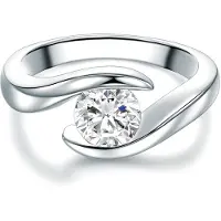 Trilani Ring - Sterling Silber Ring Zirkonia - Gr. 56 - in Silber - für Damen