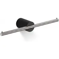 DECOR WALTHER Toilettenpapierhalter Stone 2 Mattschwarz / Matt-RVS
