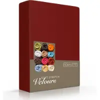 Romanette Spannbettlaken Bordeaux Rot (Velours)-2-personen (140/150 x 200/210/220 cm)