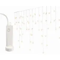 Lumineo Batteriebetriebenes Eiszapfenlicht - 7 Meter - 192 LED-Lichter - warmweiß - Blinkfunktion