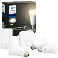 Philips White Starter-Set: 3 smarte Lampen E27 (800) + Dimmschalter, Set für intelligente Beleuchtung, Bluetooth/Zigbee, Weiß, 0 - 12 m, LED, E27
