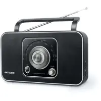 Muse M069R, Tragbar, Analog, FM, MW, 3,5 mm, Schwarz, Silber, Drehregler