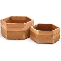 Intergard Blumenkasten Pflanzkasten hartholz sechseckig 55x55cm