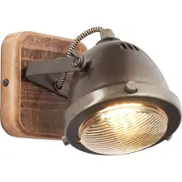 Brilliant Wandspot Carmen Wood braun IP20 GU10 5 Watt dimmbar g. f. LED-Leuchtmittel