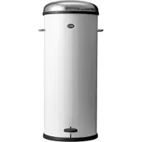 Vipp Vipp17 Tretmülleimer, weiß, 30L, Stahl - , Vipp17, Weiß, für Badezimmer, Metall, Design