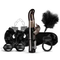 Loveboxxx I love Black - vibrierendes Bondage-Kit (6-teilig)
