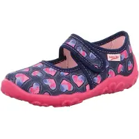 Superfit Bonny Mädchen Hausschuhe Blau/Herzen (Water Kombi), 0-800283-8800 - Gr. 35